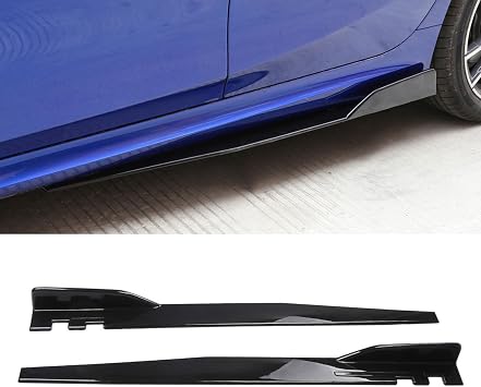 Car Side Skirts for BMW 1 Series Convertible E88 2008 2009 2010 2011 2012 2013, Side Skirt Extension Lip Body Kit Panel Splitter Accessories,Bright Black