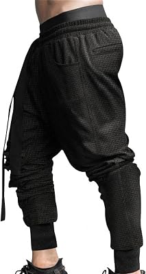 ZYXTIM Men Drop Crotch Workout Harem Pants Plus Size Casual Baggy Drawstring Hippie Boho Aladdin Sweatpants Athletic Trousers