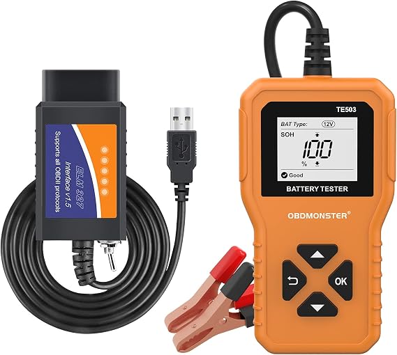 ELM327 FScan OBD2 USB Adapter and 6V 12V 24V Car Battery Tester