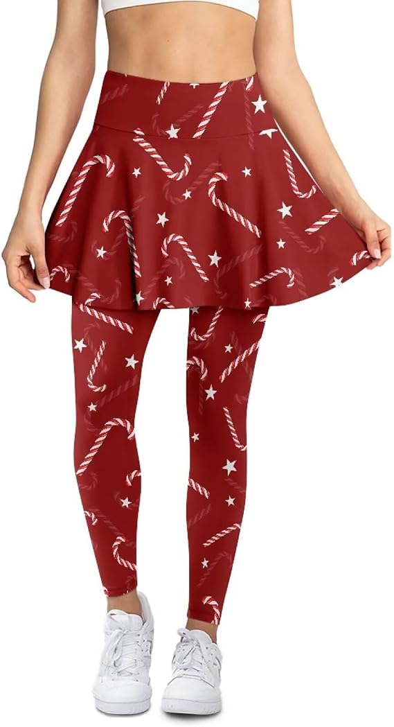 Womens Tennis Skirts with Leggings Athletic Golf High Waist Tummy Control Skirted Legging with Pockets