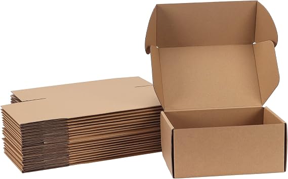 HORLIMER 20 Pack Shipping Boxes, 9x6x4 inches Brown Corrugated Cardboard Mail Boxes, Packaging Boxes for Mailing, Business