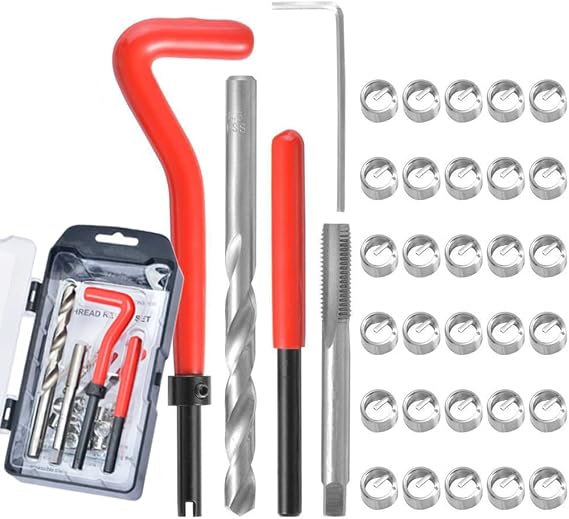 35 Pcs Thread Repair Kit, Stainless M10 x1.0mm Thread Repair Insert Kit Compatible Hand Tool for Auto Repairing
