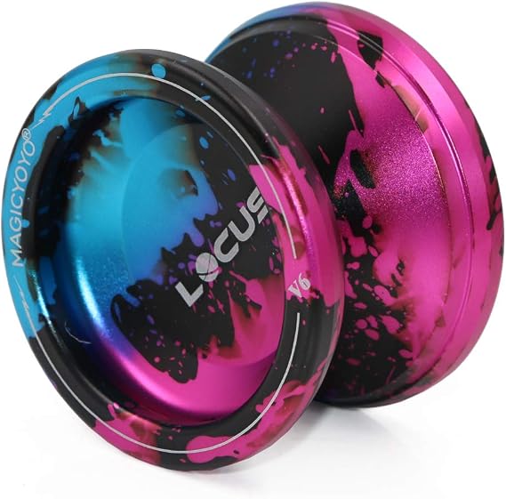 MAGICYOYO Yo-Yo Ball for Kids Beginners , Responsive Metal Yoyo V6 , Starters YoYo with Bag Glove and 5 Strings Blue Black Pink