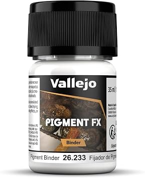 Vallejo - Pigment Binder, 1.18 Fl. Oz. (35 ml) Pot, Medium Pigment Fixing for Model Weathering and Hobby Building