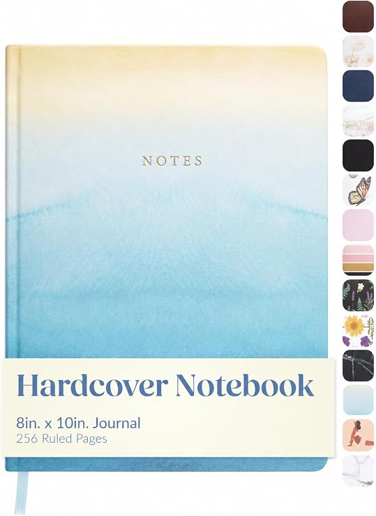 WORLD TRAVELER Large Lined Journal Notebook 256 Ruled White & Ivory Pages