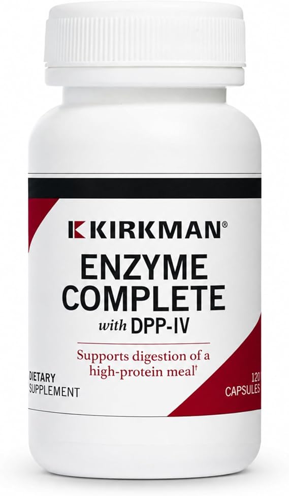 Kirkman Enzyme Complete with DPP-IV, 17 Plant-Based Enzymes, 120 Capsules