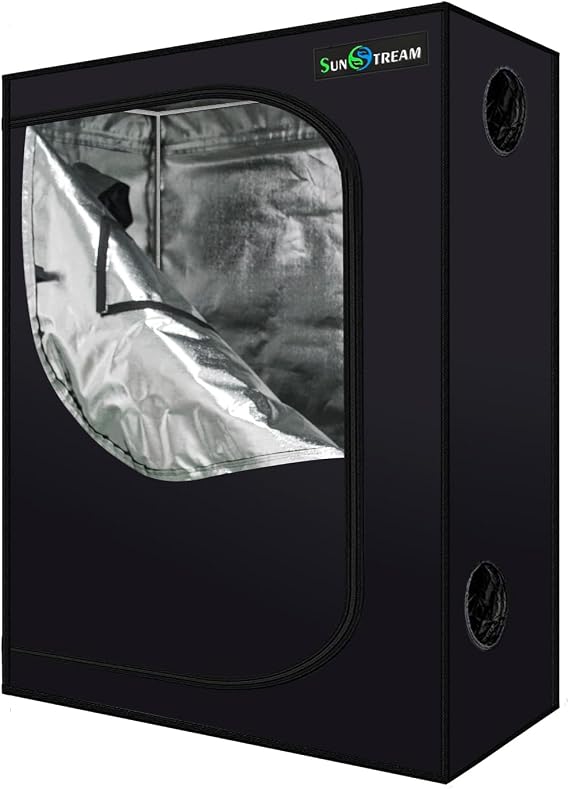 SunStream Hydroponic 4x2 FT Grow Tent 48"x24"x60"(120x60x150cm) for Indoor Seedling Plant Growing, Water-Resistant LightProof 600D Oxford Mylar Grow Tents