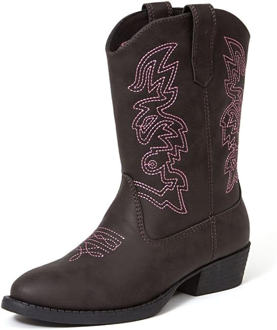 Deer Stags Ranch Kids' Cowboy Boots, Dark Gray