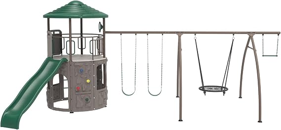 Lifetime Adventure Tower Swing Set Playset with Spider Swing