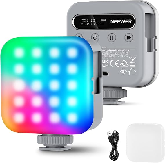NEEWER Basics Magnetic RGB Video Light, 360 Full RGB Camera Light, BL60C