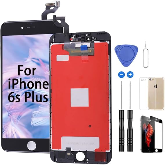 iPhone 6s Plus Screen Replacement Black, A1699 Frame Cell Assembly Set with All Repair Tools (iPhone 6s Plus, 5.5 inch) (White)