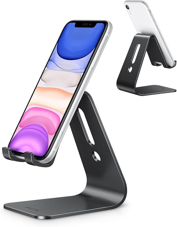 OMOTON C1 Upgraded Aluminum Cell Phone Stand for Desk, Durable Phone Dock
