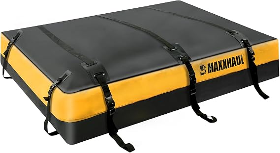 MaxxHaul 50853 Truck Platform Rack Rooftop Cargo Carrier Bag, 20 Cu Ft (63 L 54 W 10 H), Heavy-Duty PVC, Weather-Resistant with Lockable Zipper & Full Strapping System