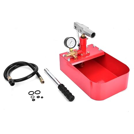 Manual Hydraulic Pressure Test Pump, 1000 PSI Hydrostatic Test Pump, Hand Operated Pressure Tester for Pipe and Valve Testing, Iron