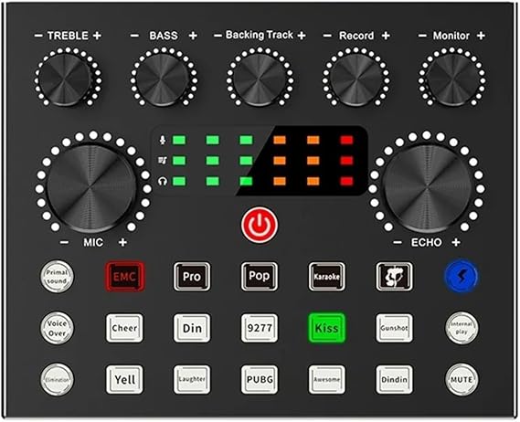 DJ Controllers, Live Sound Card V8S Audio USB External Sound Card Microphone Mixer Voice Changer Live Streaming Audio Sound Mixer