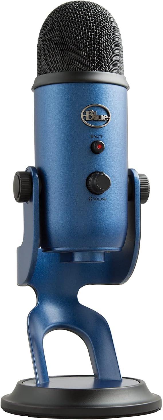 Blue Microphones Yeti USB microphone for recording and streaming on PC and Mac adjustable stand plug and play midnight
