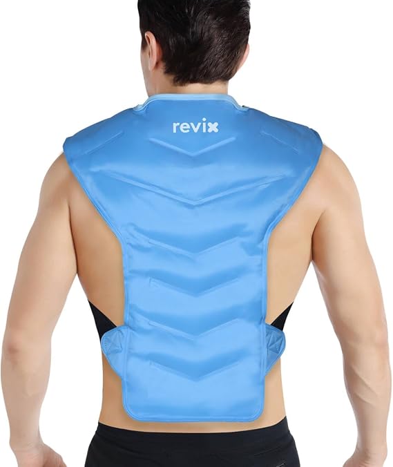 REVIX Large Ice Pack for Back & Shoulder, Reusable Gel Cold Wrap, Blue