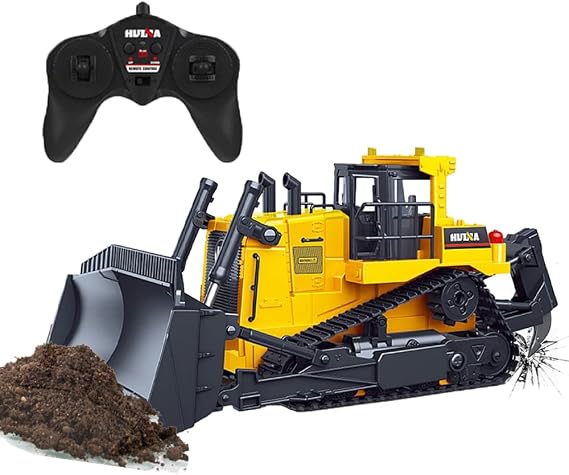 RC Bulldozer, 11-Channel Full Functional Metal Dozer with Remote for Adults