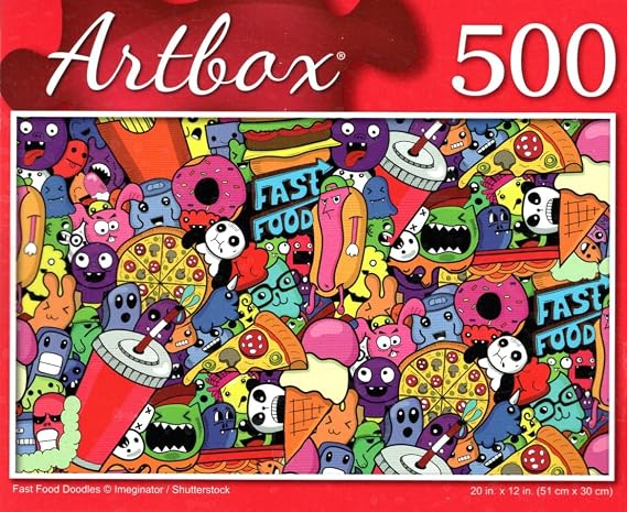 Fast Food Doodles - 500 Pieces Jigsaw Puzzle for Age 16+