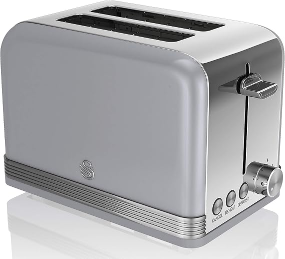 Swan ST19010GRN Retro 2 Slice Toaster Gray