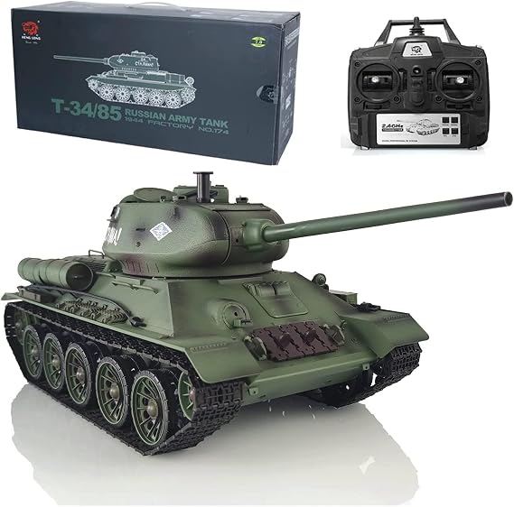 TOUCAN RC HOBBY 2.4G Henglong 1/16 Scale 7.0 Plastic Ver Soviet T34-85 RTR RC Tank Model 3909