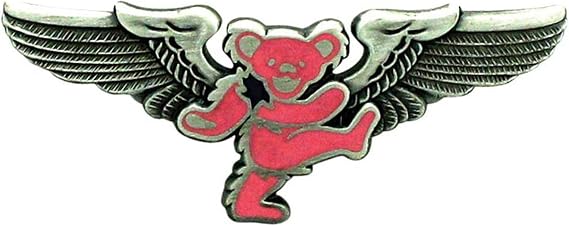 Grateful Dead Rockwings Pink Dancing Bear Pilot Pin for Sky