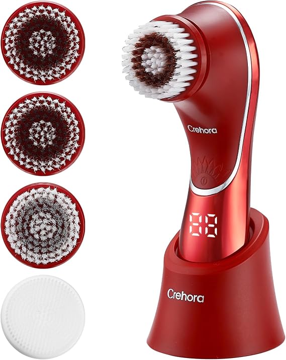 Facial Cleansing Brush, Rechargeable Face Scrubber, IPX7 Waterproof
