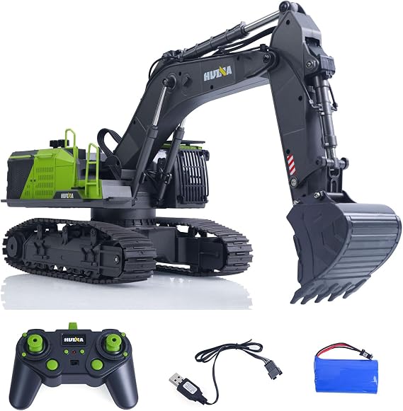 TOUCAN RC HOBBY US in Stock HUINA 1/14 593 Model RC Excavator Car Gift Battery 2.4G Remote Control 22CH for Ages 14+