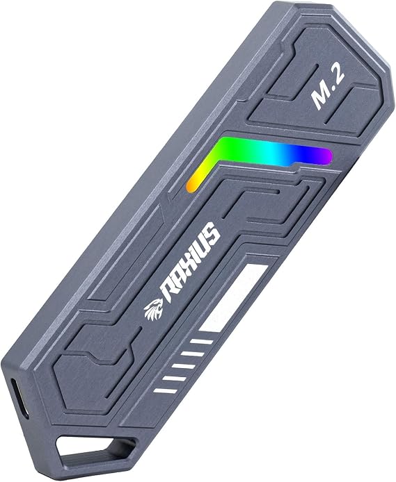 RaXius DK03 USB-A/Type-C Kablolu RGB 22x80 M.2 NVMe Taşınabilir Harici SSD (512, GB)