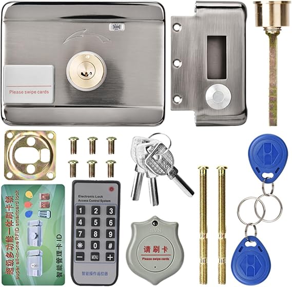 Door Lock,Smart Door Lock, Electronic Door Lock, Electronic Access Door Lock, Remote Control Door, Double-Head Door Locks, Electronic Access Intelligent System ID Double Head 12V Door Lock, elect