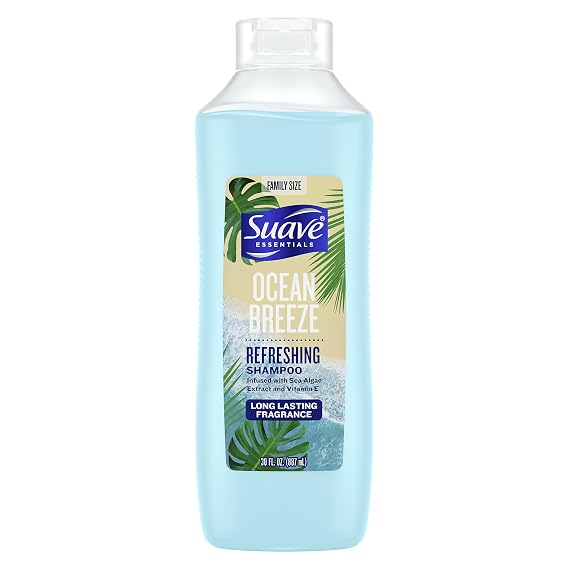 Suave Essentials Moisturizing Shampoo for Dry Hair Ocean Breeze with Sea Algae Extract and Vitamin E 30 oz