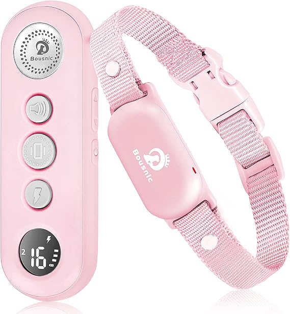 Bousnic Dog Training Collar with Remote - 1000ft Dog Shock Collar for 10-120lbs Small Medium Large Dog Waterproof Rechargeable e Collar with Beep/Vibrate/Safe Shock(1-16) Modes