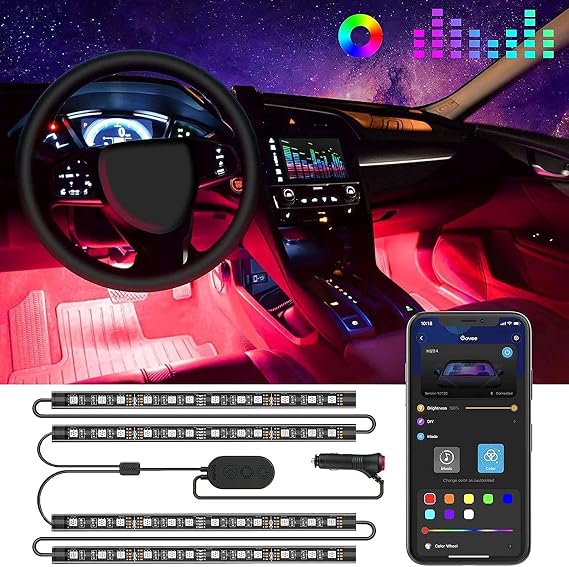 Govee Car LED Lights, RGB Smart Car Interior Lights, App Control