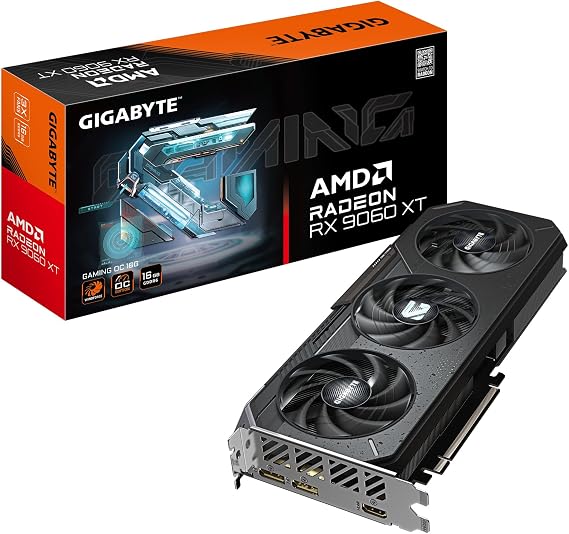 Gigabyte Radeon RX 9060 XT GAMING OC 16G Video Card - 16GB GDDR6, 128bit, PCI-E 5.0, 3320 MHz Core Clock, 2 x DisplayPort, 1 x HDMI, GV-R9060XTGAMING OC-16GD