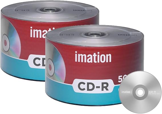 Imation 100 Pack CD-R 52X 700MB/80Min Branded Logo Blank Recordable Disc | Data CD, Does NOT Work for Digital Audio Recorder, Non-Printable, Marker Writable, OEM packaging - Plastic Shrink Wrap