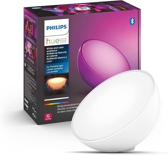Philips Hue Go Smart Portable Table Lamp, 1-Pack, White