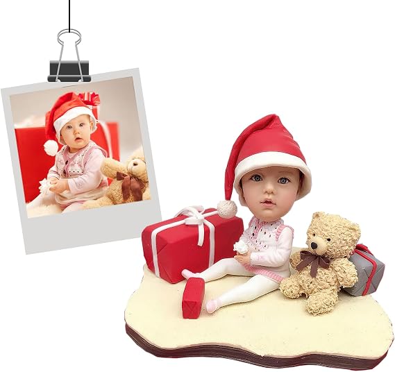 Personalized Bobblehead for Kids Custom Sculpture Special Gift for Boy ans Girl Baby Shower Cake Topper from Photos