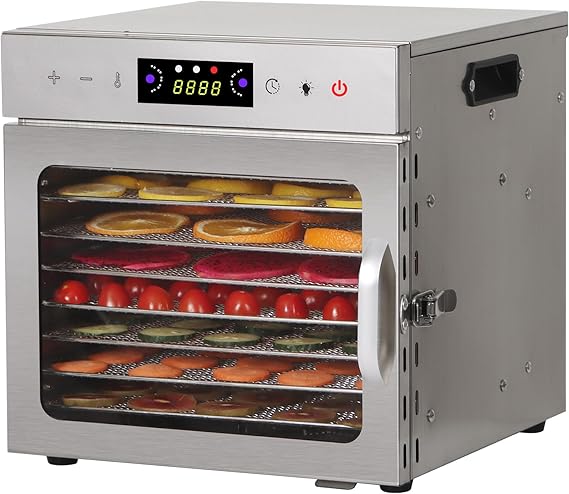 Panana Food Dehydrator Machine, Dehydrators for Jerky, Stainless Steel Dehydrater for Fruits, Vegetables, Herbs, Mushroom, Dog Treats, Dehydrators Christmas Gift, New Year Gift (New-8 Trays)