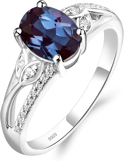 LUO 925 Sterling Silver Gemstone Ring
