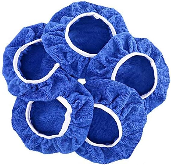 Glarks 5Pcs 9-10 Inch Car Polisher Pad Bonnet Soft Microfiber Polishing Bonnet Buffing Pad Cover for 9" and 10" Car Polisher