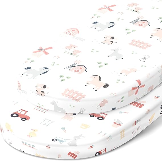Joey + Joan Fitted 18x30 Bassinet Sheets for Chicco Close to You Bassinet