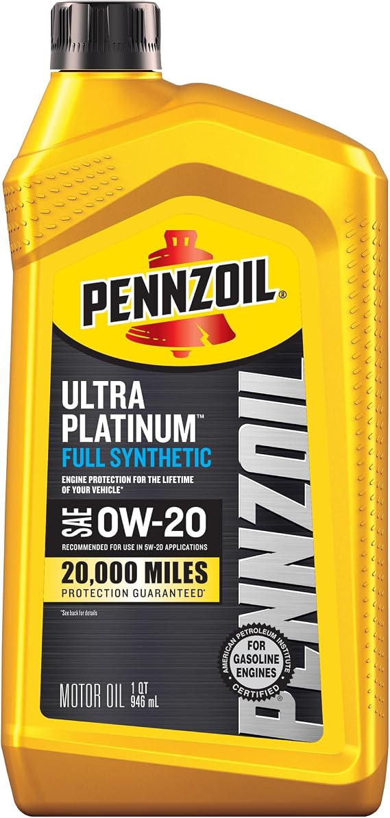 Pennzoil Ultra Platinum Full Synthetic 0W-20 Motor Oil, 1 Quart