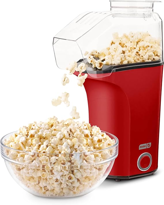 Dash Fresh Pop Popcorn Maker, 16-Cup Hot Air Popper, Red