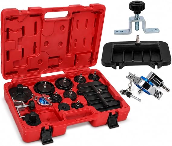 ABN Brake Bleeder Adapter Kit Rectangular and Round 29-74mm - 12-Piece Brake Fluid Extractor Flush Brake Bleeder Master Adapter Kit Brand Master Cylinder Bleeding and Bottle Products