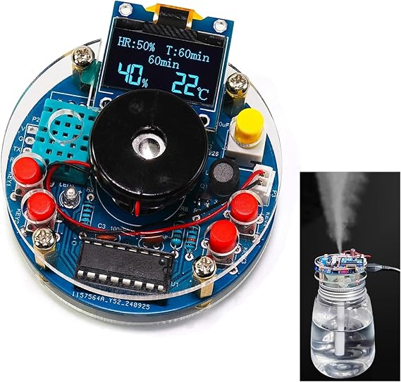 STEM Humidity DIY Kit Soldering Practice Kit Humidity Soldering Project with Temperature OLED Display for Electronics Enthusiasts Learn Arduino Programming & Circuit Design