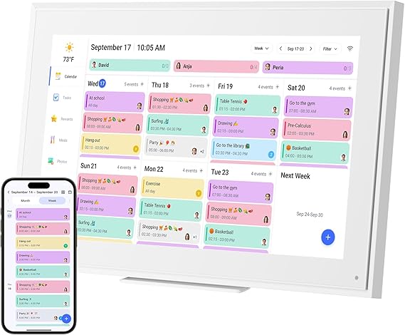 Digital Calendar:15.6-inchWall Planner Electronic Calendar & Chore Chart, Smart Touchscreen Interactive Display for Family Schedules Wall and Desk Mountable, Great for Organizing Your 2026 Calendar