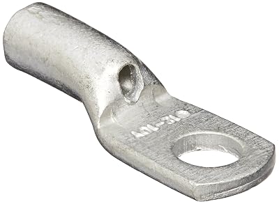 Burndy YAV10-BOX One Hole Hylug Code Conductor Standard Barrel Copper Compression Terminal, 14-#10, Str, 12-#10, Sol Conductor, 8-10 Stud Hole Size, 0.38 Tongue Width, 1.02 Length Pack of 50