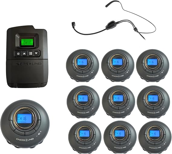 10-Person Portable Interpretation Tour Guide System - US-Based and Free Phone Support - Ideal for Church Schools Theaters Venues