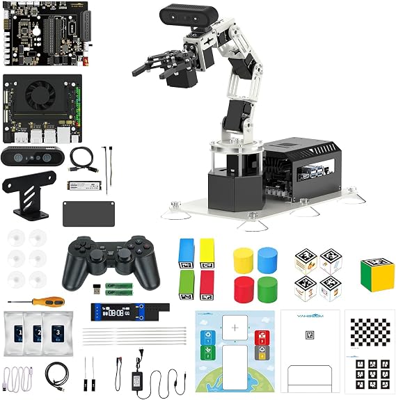 Yahboom ROS2 Robot Car Ackerman Steering Chassis,AI Visual Recognition Embodied Intelligence AI for Jetson Nano B01 4GB,AI Voice Interaction(Superior Ver with Nano-4GB)