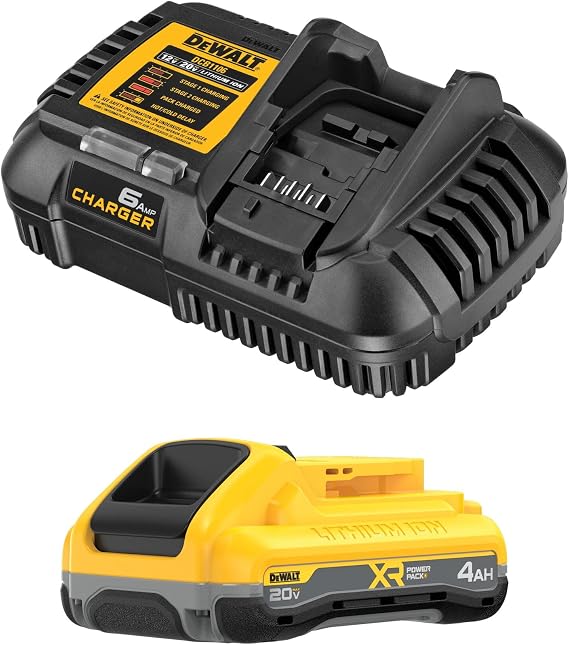 DEWALT 20V MAX Battery and Dewalt Battery Charger Combo XR POWERPACKTM 4Ah , LED Charge Indicator(DCB2104C)